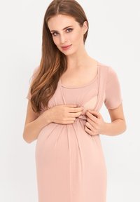 Cool Mama BAMBOO MATERNITY & NURSING  BASIC - Noční košile - pink