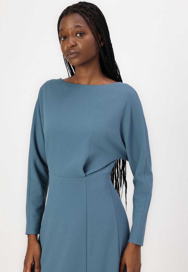 calvin klein blue dress long sleeve Calvin Klein  Indigo Long Sleeve Beck Zipper Dress