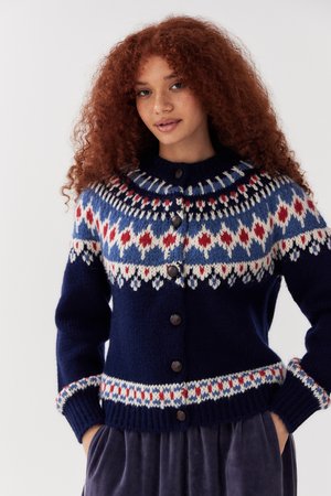 BOXY FAIR ISLE - Ζακέτα - navy