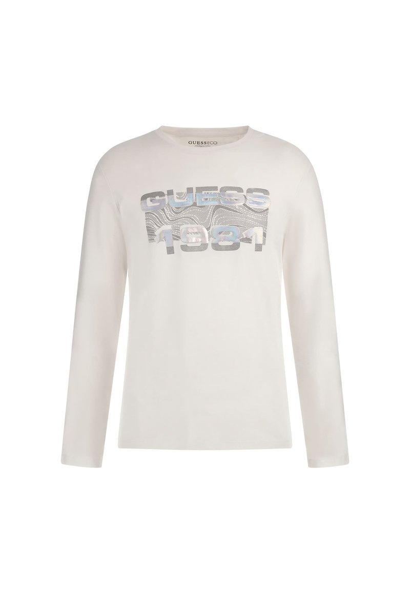 Maglietta A Maniche Lunghe GUESS Per Bambini E Ragazzi - Colore Bianco, Tinta Unita, Cotone Morbido