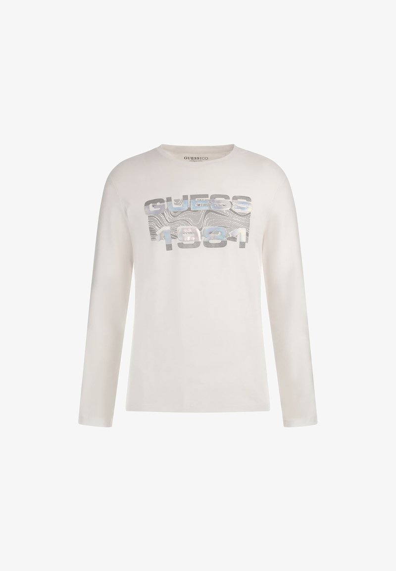 Maglietta A Maniche Lunghe GUESS Per Bambini E Ragazzi - Colore Bianco, Tinta Unita, Cotone Morbido