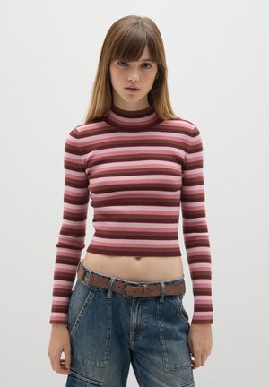 Pullover - brown pink