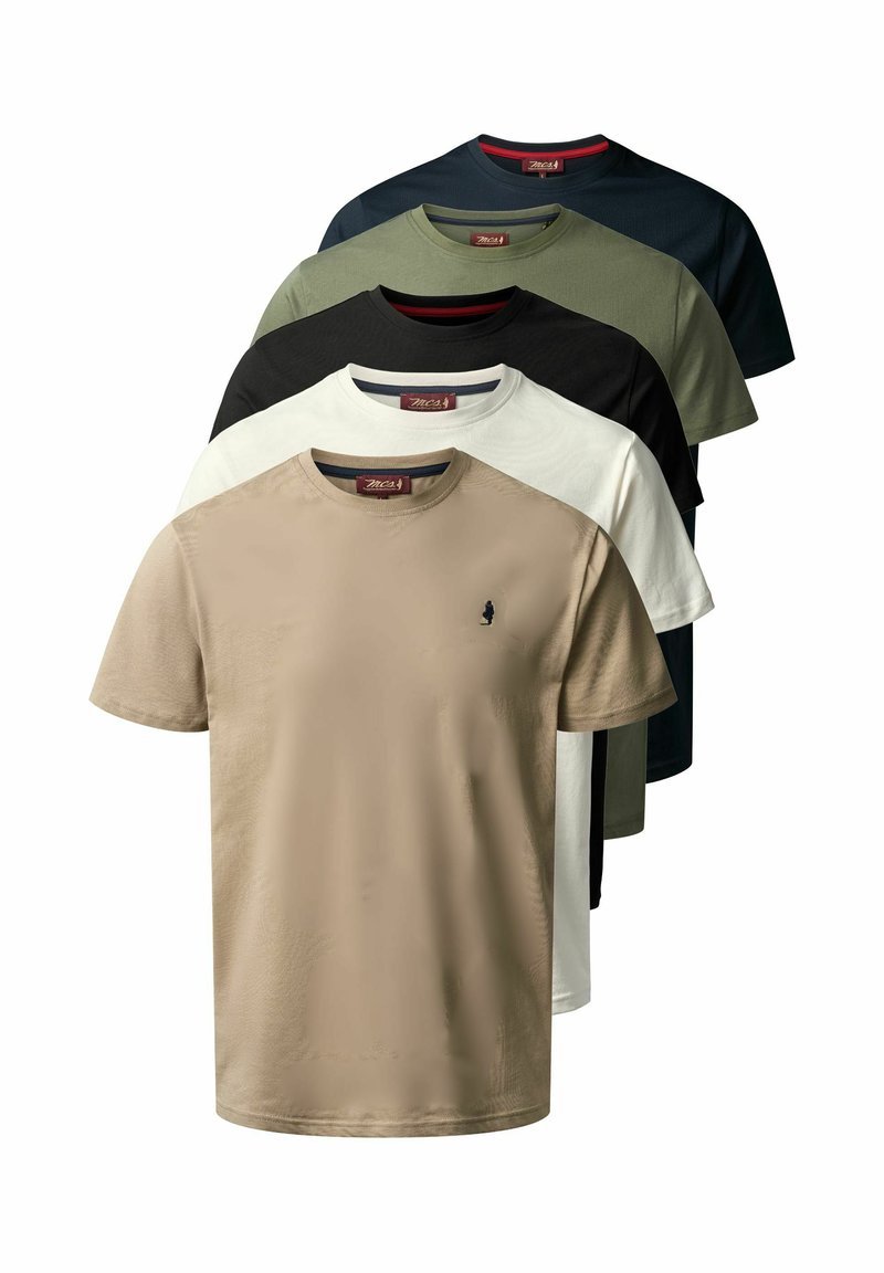 MCS MCOHIO 5 PACK - T-shirts basic - dark s tap s whi beetl/silver/hvid ...