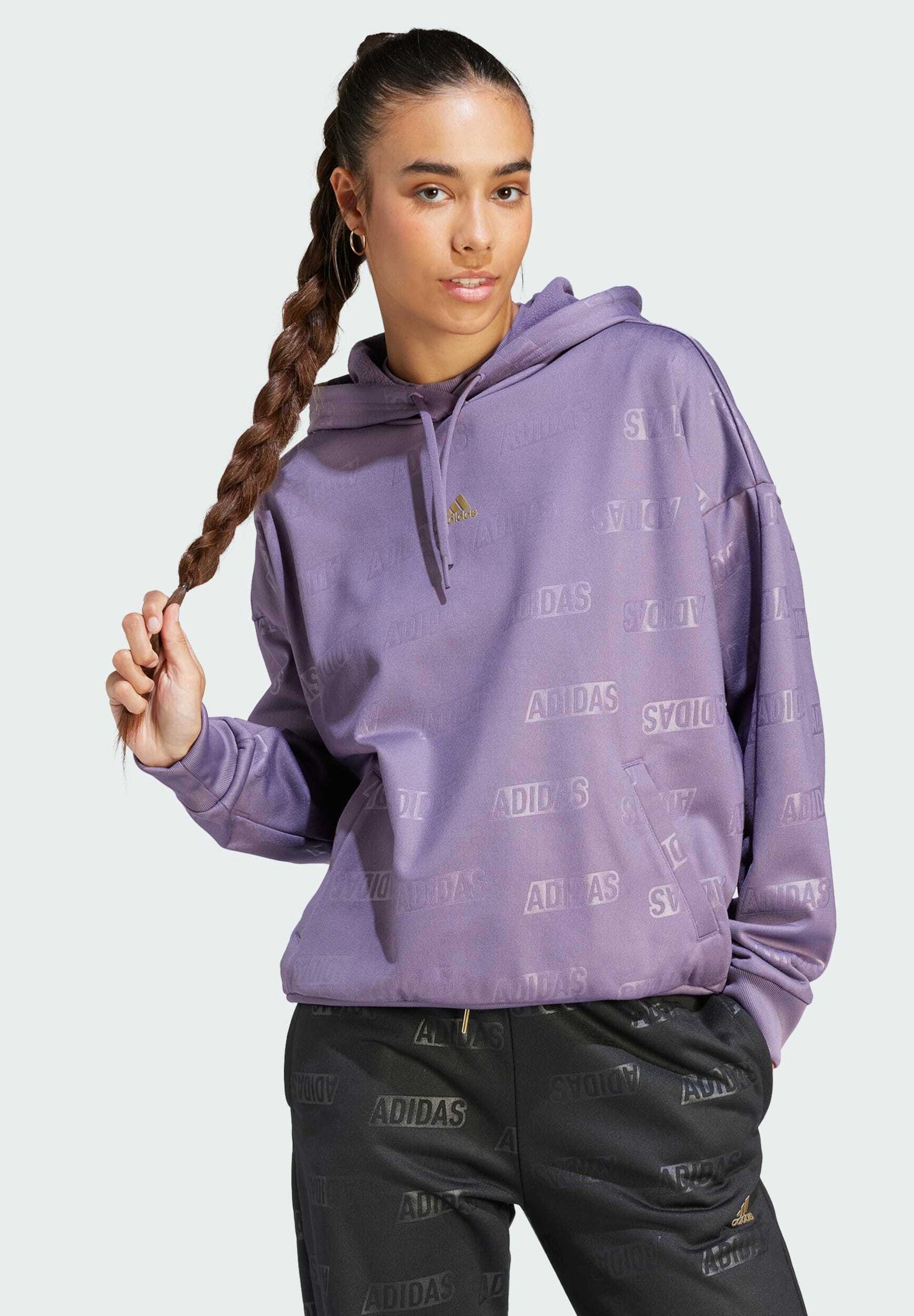 Adidas linear metallic logo hoodie Clearance