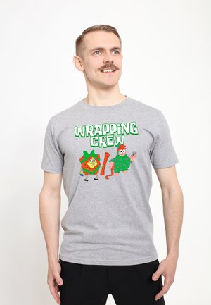 SPONGEBOB SQUAREPANTS WRAPPING CREW - T-shirt imprimé - melange grey