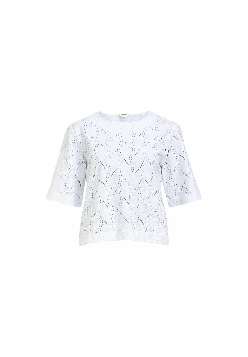 Object OBJAVA O-NECK NOOS - Bluse - white/weiß - Zalando