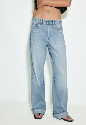 Stradivarius, D92 STRAIGHT WIDE-LEG JEANS - Jeans Straight Leg - mottled light blue
