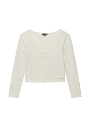 Superdry & Co, SUPERDRY ATHLETIC ESSENTIAL GATHERED LONG SLEEVE TOP.. - Camiseta de manga larga - vintage white marl