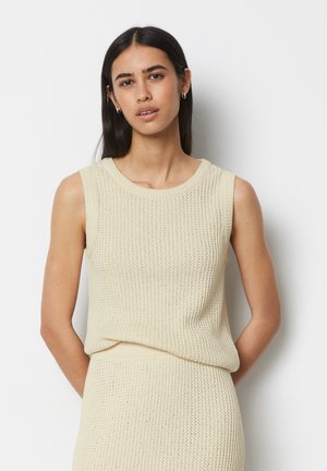 Marc O'Polo DENIM ÄRMELLOSER RELAXED AUS - Strickpullover - white blush
