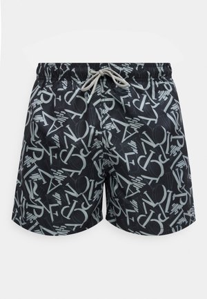 ALL OVER LOGO BOXER - Plavecké šortky - black steel