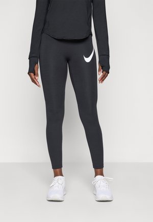 Nike Performance TEMPO 7/8 - Running tights - black/reflective silver-coloured/white