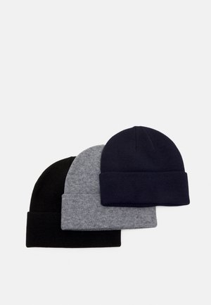 3 PACK UNISEX - Čepice - black/grey/dark blue