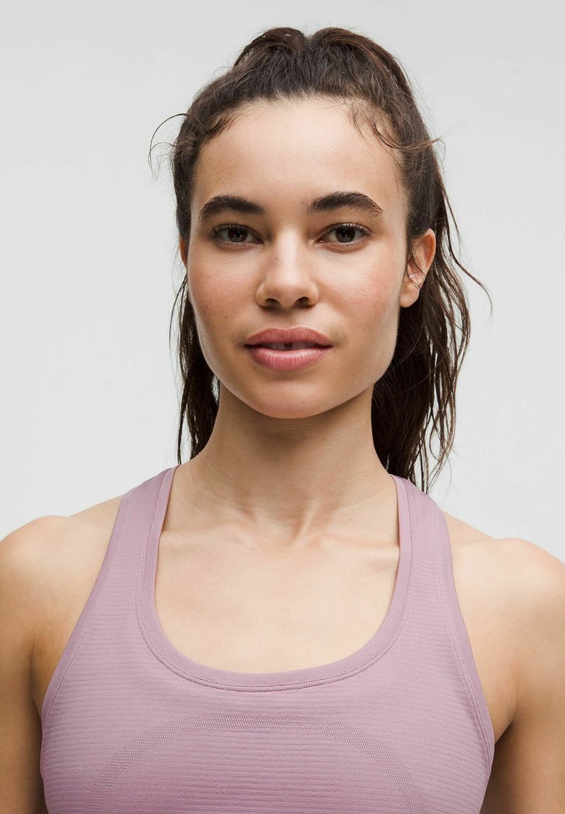 STIDY Women's Rib-Knit Crop Top - Sleeveless Racerback Sports Tank In Lilac