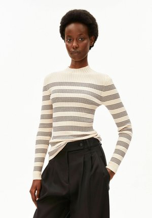 ARMEDANGELS, ALAANIA STRIPED - Pullover - oatmilk-black