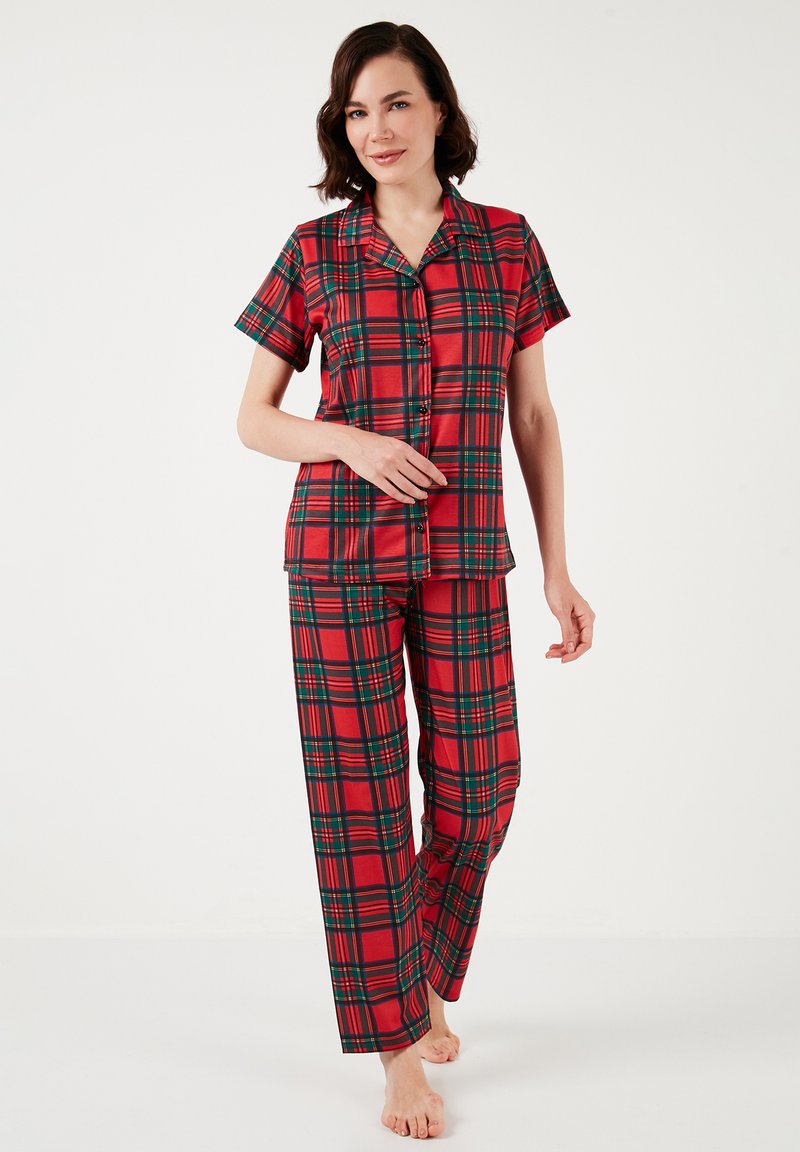 LELA REGULAR FIT - Komplet pidžame - red black