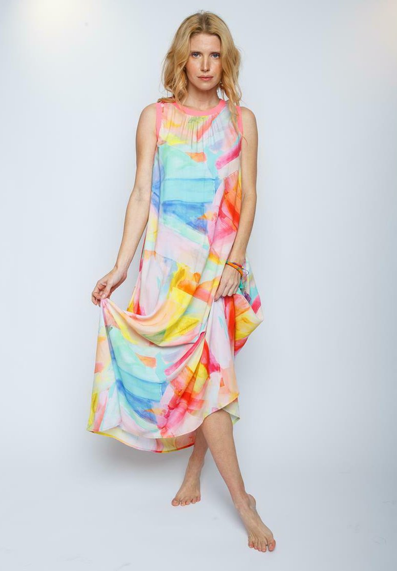 Emily van den Bergh Maxikleid - multi aquarell