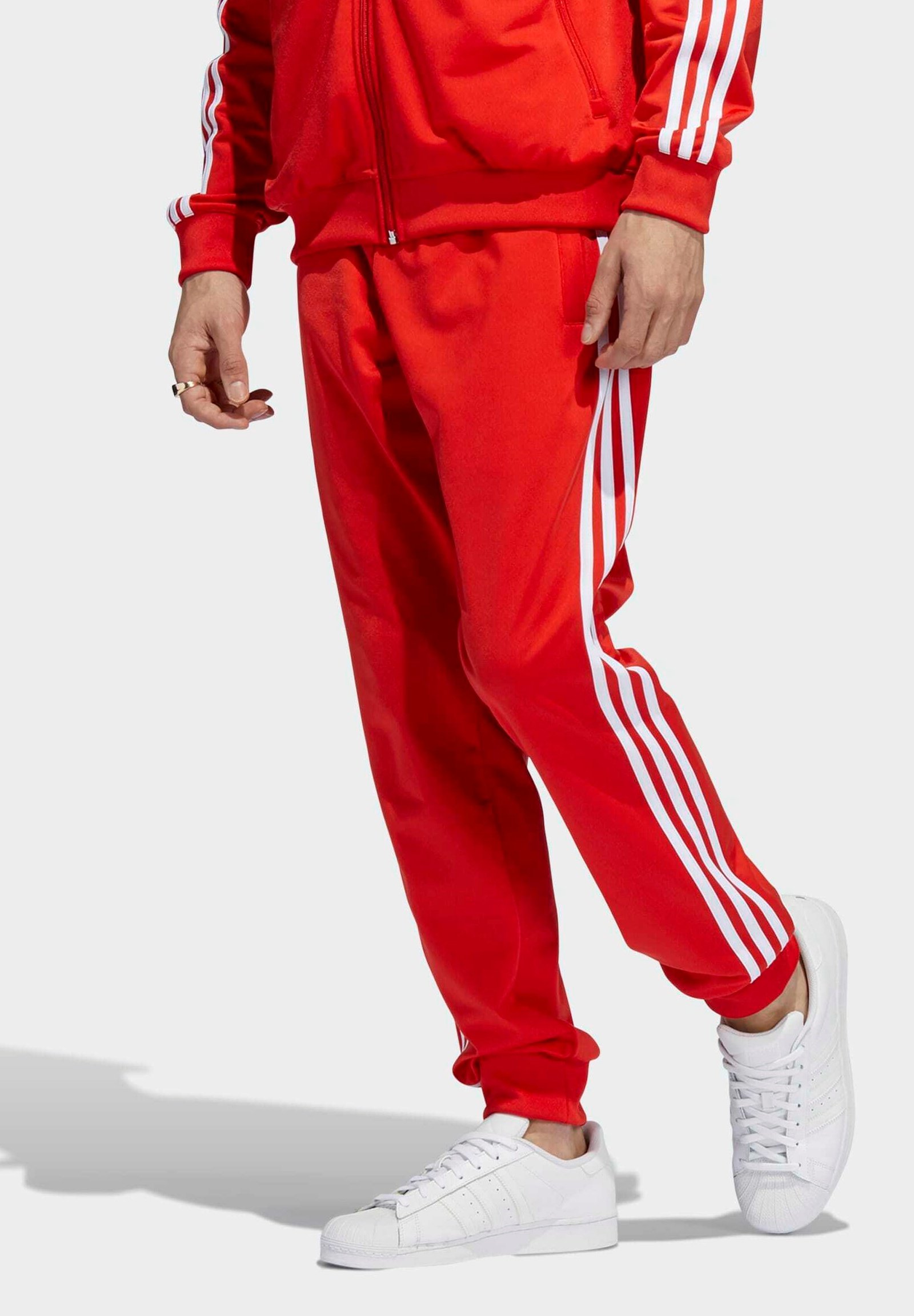 adidas Originals 3 STRIPE SPRT COLLECTION - Trainingsbroek - red/Rood -  Zalando.nl