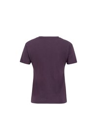 Mørkebl̊a kortærmet t-shirt med rund hals, lavet af blødt bomuldsstof, med et enkelt, ensfarvet design uden mønstre.