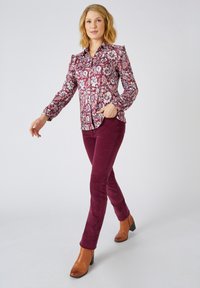 Damart À VOLANTS - Camicia - bordeaux fleuri