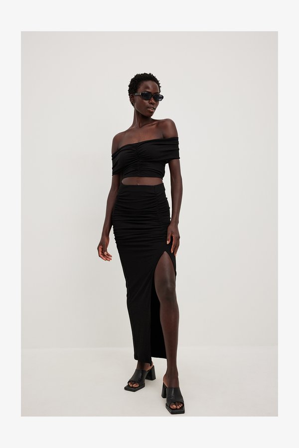 OFF SHOULDER ROUCHED - Basic T-shirt