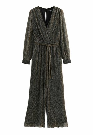 Tuta jumpsuit - gold sparkle plisse