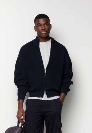 Balmohk, Knit CARDIGAN COTTON ZIPPER - Strickjacke - navy blue