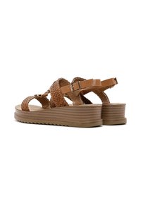 Derimod Sandalen met plateauzool - light brown