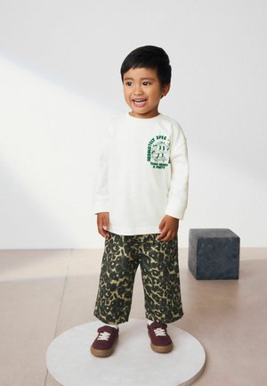 Next, Straight leg jeans - green leopard print