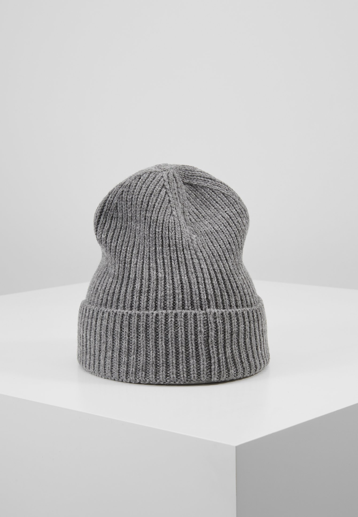 The North Face LOGO BOX CUFFED - Beanie - medium grey heather/grey