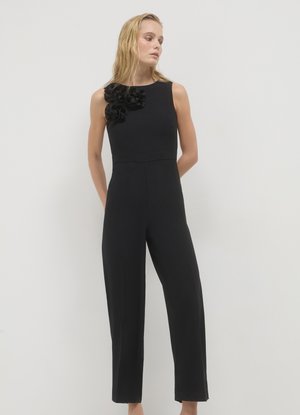 APPLICAZIONI FIORI - Jumpsuit - ultrablack