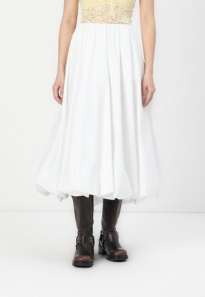 Mid Rise Bubble Hem Maxi Skirt - A-line skjørt - brilliant white