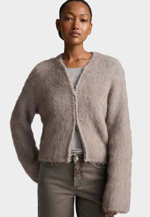 someday., RELAXED FIT FLUFFY TEXTURE - Strickjacke - taupewood melange light