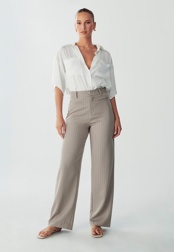 KATHERINE  - Stoffhose - taupe pinstripe