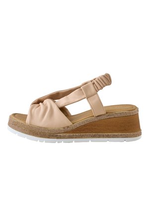 Next, REGULAR FIT - FOREVER COMFORT OPEN TOE WITH SPARKLE  TRIM - Sandales compensées - nude