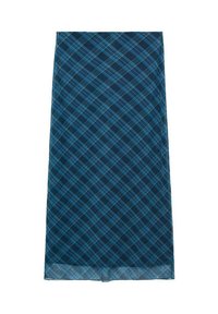 Gonna blu navy con un motivo a quadri diagonali blu chiaro, realizzata in tessuto liscio, con un taglio dritto e senza parti metalliche visibili.