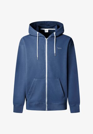 Tumesinine lukuga dressipluus paeladega, ees taskud, soonikkoes mansetid ja väike logo rinnal. Valmistatud pehmest, tekstuuriga kangast.