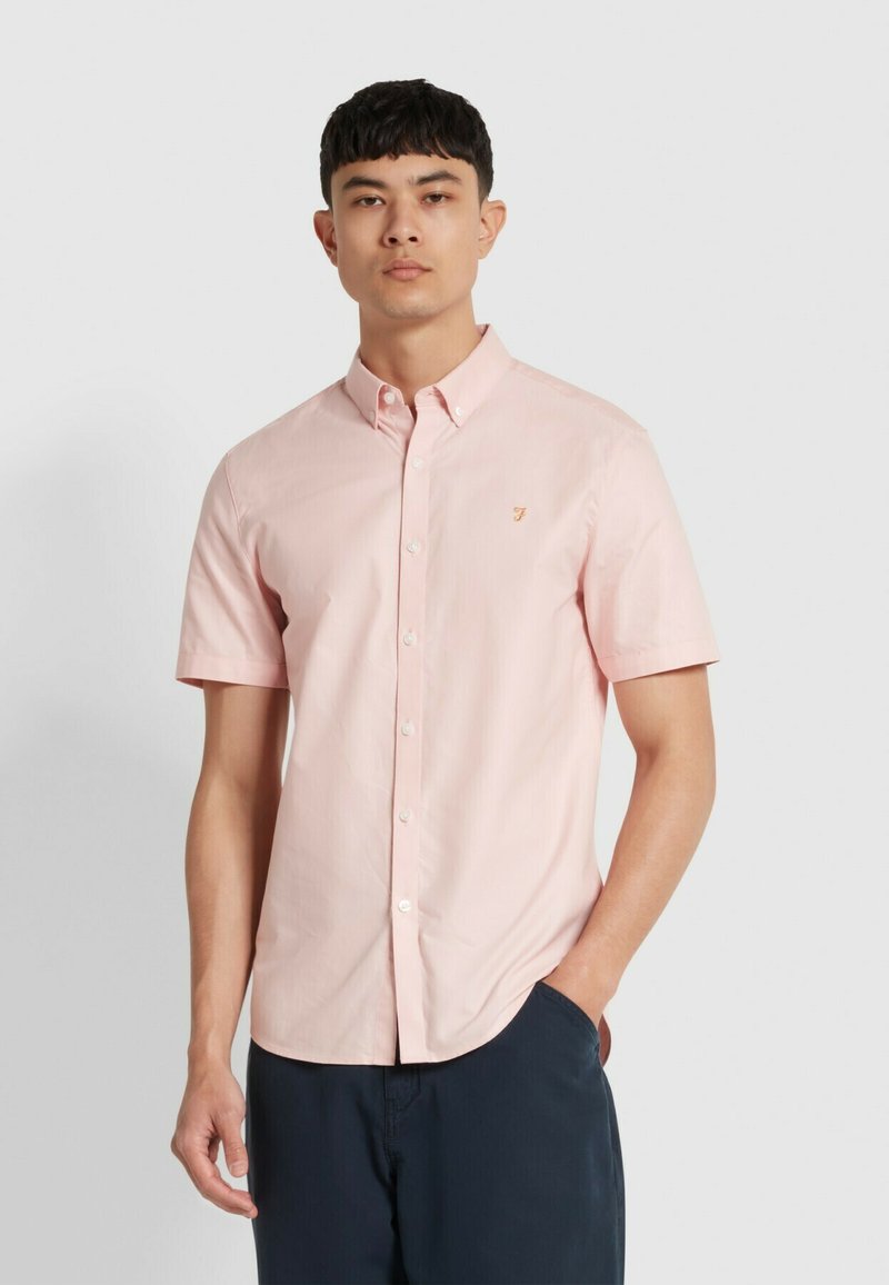 Farah BREWER SHORT SLEEVE SLIM FIT OXFORD SHIRT - Overhemd - powder pink