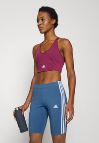 adidas Sportswear ESSENTIALS 3-STRIPES BIKE - Leggings - altered blue/white