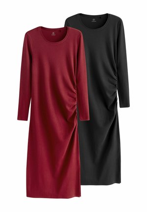 2 PACK  - Strickkleid - black red