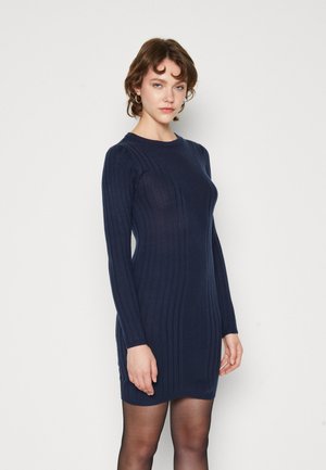 JDY JDYJOY O NECK SHORT DRESS  - Φόρεμα σε ίσια γραμμή - dark blue