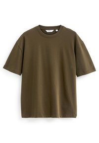 Next RELAXED FIT HEAVYWEIGHT - Tricou cu imprimeu - khaki green