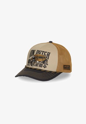 Von Dutch, CASQUETTE SEMI CURVE PREMIUM AVEC BRODERIE HOT ROD - Gorra - beige