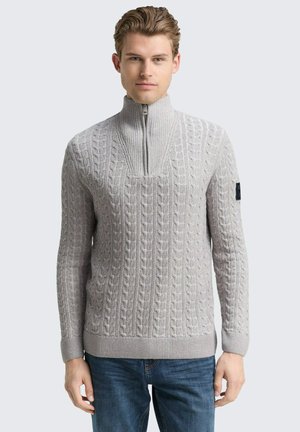 Pullover - grey/offwhite plated