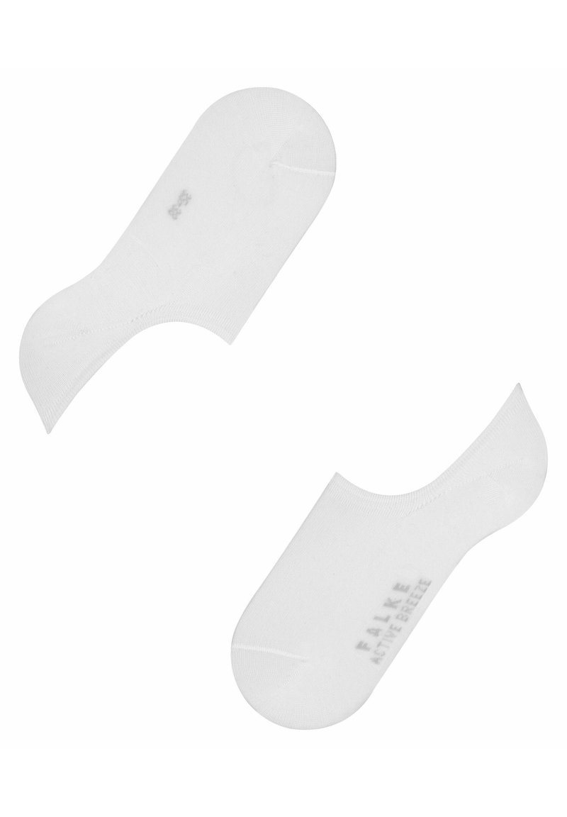 Weiße, unsichtbare Socken aus einem glatten, leichten Stoff. Verfügt über ein nahtloses Design und dezente Markenkennzeichnung an der Unterseite.