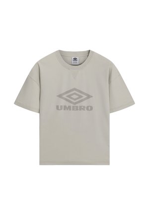 Umbro, WASHED BOXY TEE - Μπλουζάκι με στάμπα - pelican plaza taupe