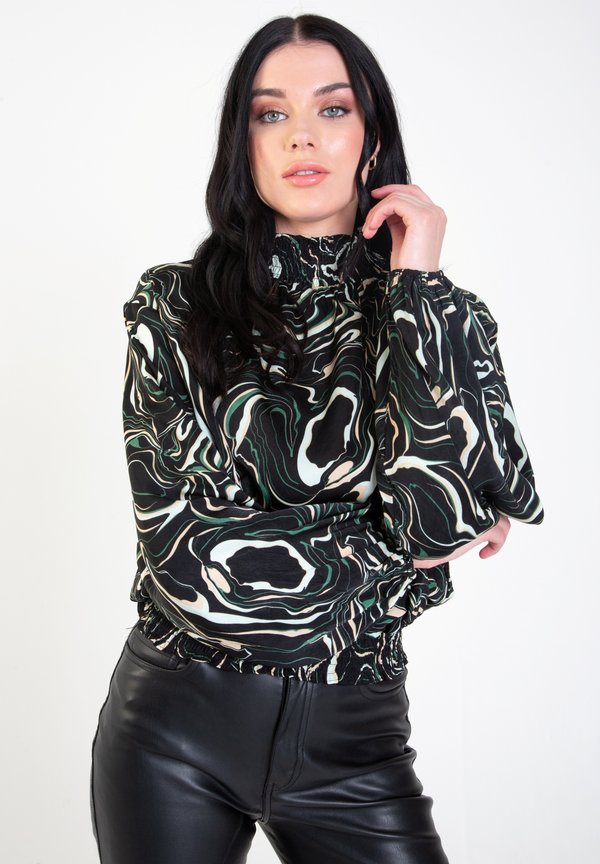 HIGH NECK SHIRRED  - Blouse