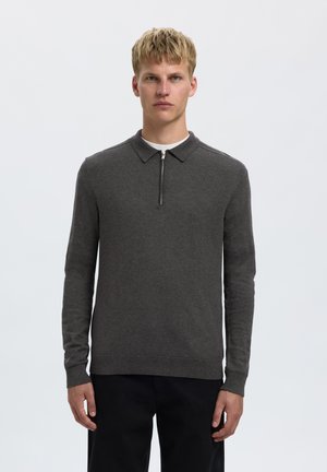 Selected, SLHBERG HALF ZIP - Pullover - antracit/melange