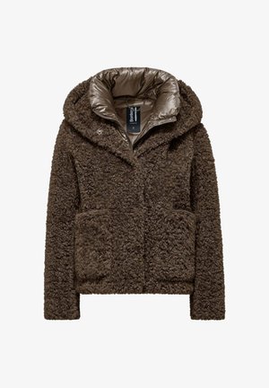 Bomboogie, ST. MORITZ OVERCOAT - SHORT COAT IN FAUX FUR - Down jacket - urban bronze