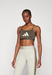 adidas Performance AEROREACT BIG GRAPHIC - Sports-BH-er med lett støtte - shadow olive