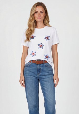 usha, T-shirt con stampa - white